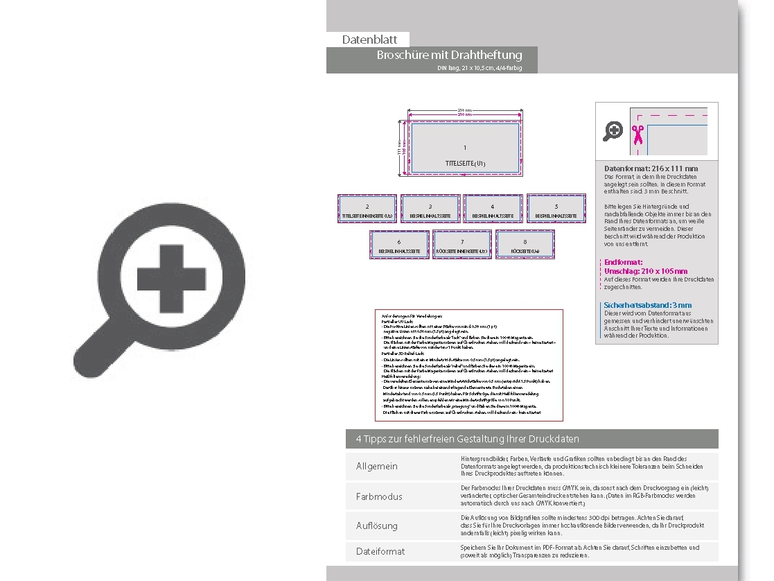 Product Bild brosch__re_mit_drahtheftung__endformat_din_lang_quer_(210_x_105_mm)__80-seitig