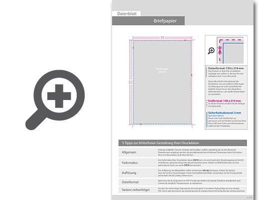 Product Bild briefpapier_din_a6__5_0_farbig__(vorderseite__cmyk_4-farbig_+_1_hks-sonderfarbe___r__ckseite__unbedruckt)