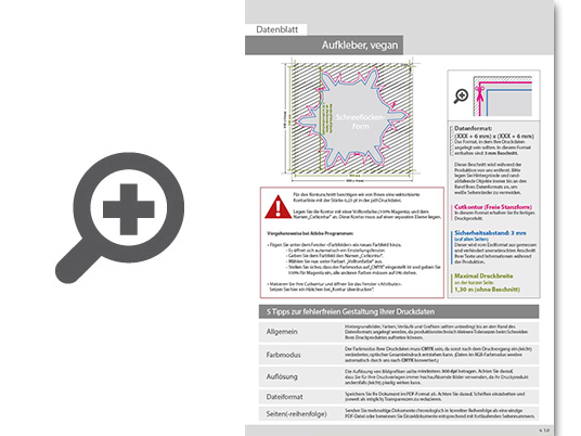 Product Bild vegane_wiederabl__sbare_klebefolie_in_schneeflocke-form_konturgeschnitten___einseitig_4_0-farbig_bedruckt