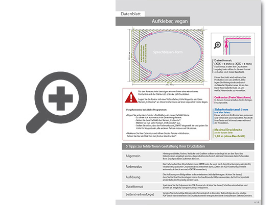 Product Bild vegane_wiederabl__sbare_klebefolie_in_sprechblase-form_konturgeschnitten___einseitig_4_0-farbig_bedruckt