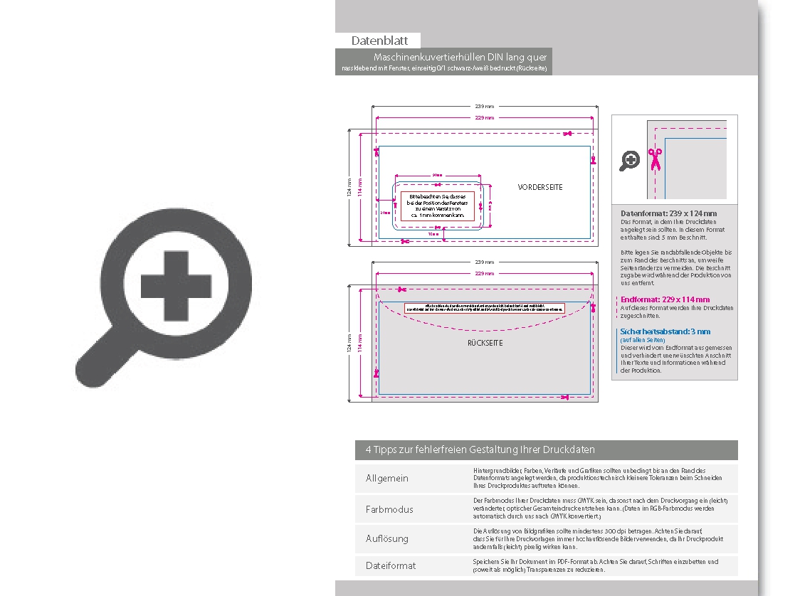 Product Bild maschinenkuvertierh__llen_din_lang_quer__nassklebend_mit_fenster__einseitig_0_1_schwarz-_wei___bedruckt_(r__ckseite)