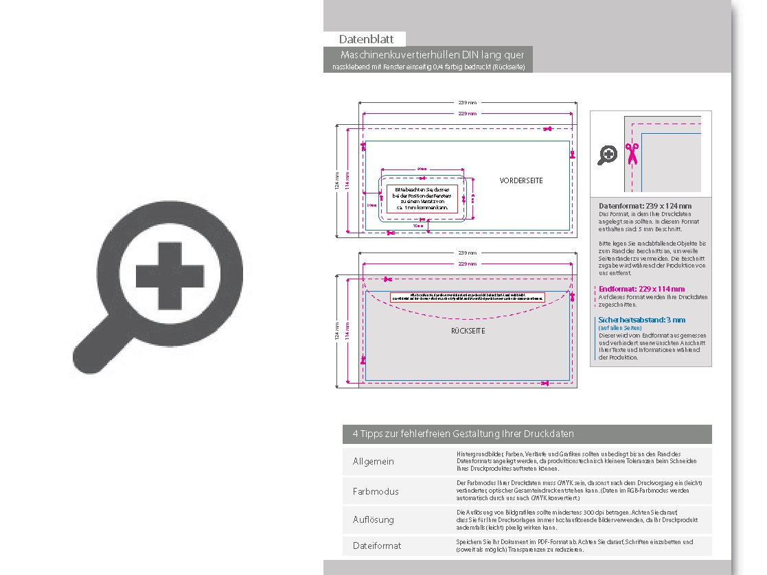 Product Bild maschinenkuvertierh__llen_din_lang_quer__nassklebend_mit_fenster__einseitig_0_4_farbig_bedruckt_(r__ckseite)