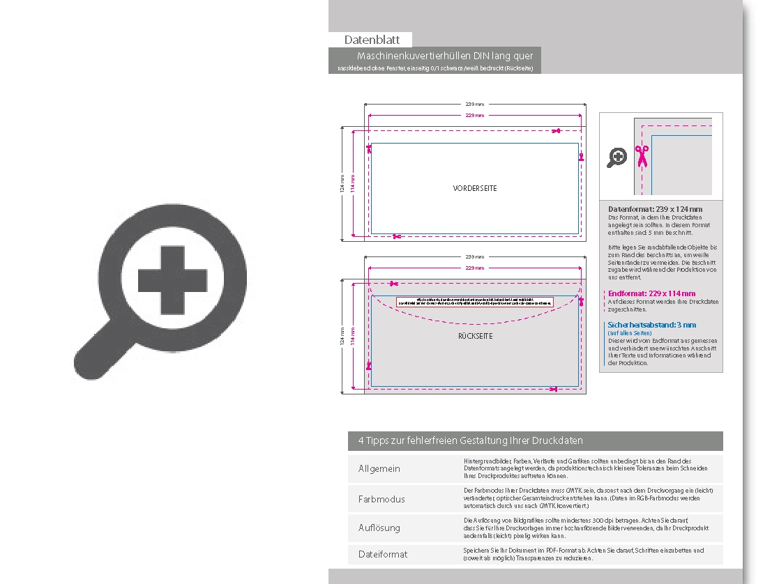 Product Bild maschinenkuvertierh__llen_din_lang_quer__nassklebend_ohne_fenster__einseitig_0_1_schwarz-_wei___bedruckt_(r__ckseite)