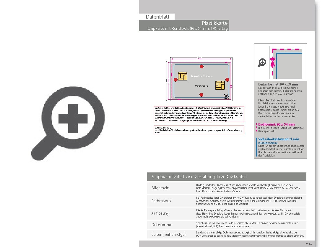 Product Bild chipkarte_sle5542_mit_lochung_1_0_farbig_bedruckt_auf_silbernem_hintergrund