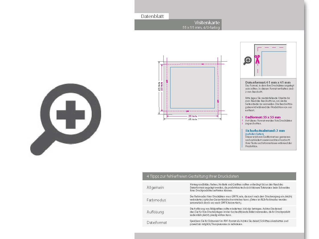 Product Bild visitenkarte_quadratisch_4_0_farbig_55_x_55_mm_(einseitiger_druck)__leinenstruktur-karton